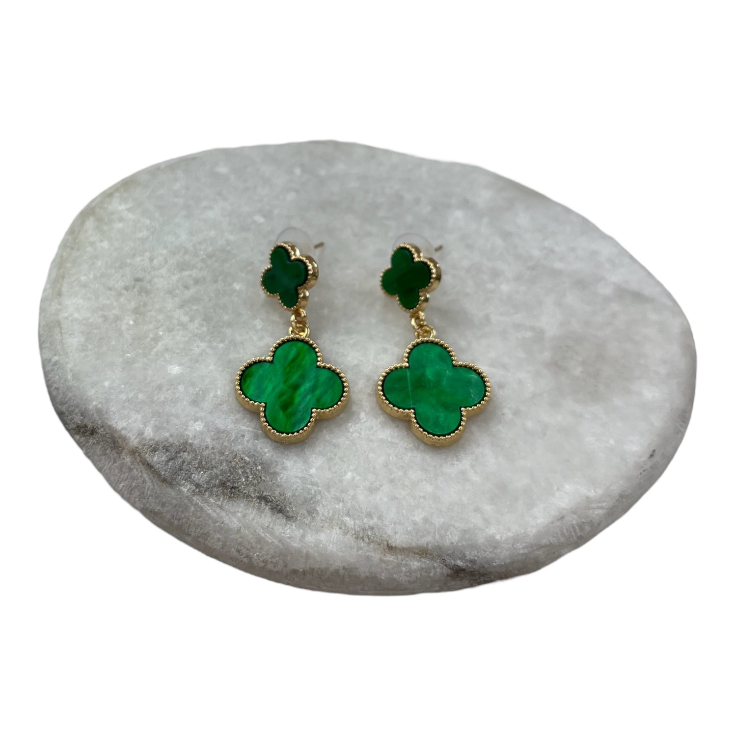 Clover green earrings