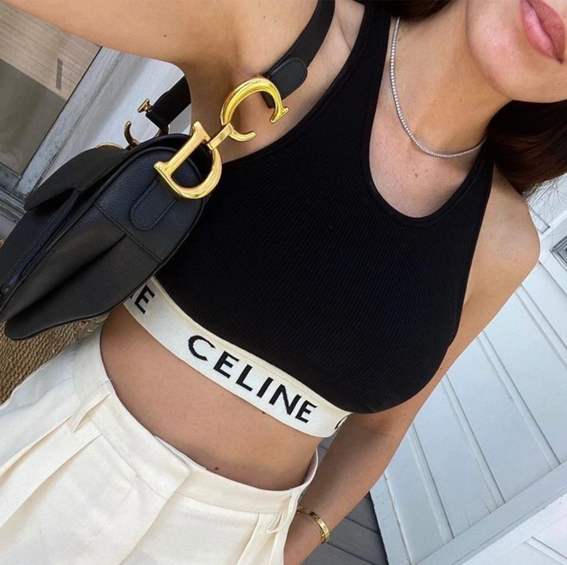 Celly CROP TOP - BLACK