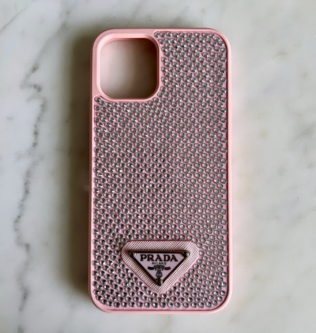 P GLITTER IPHONE CASE - PINK